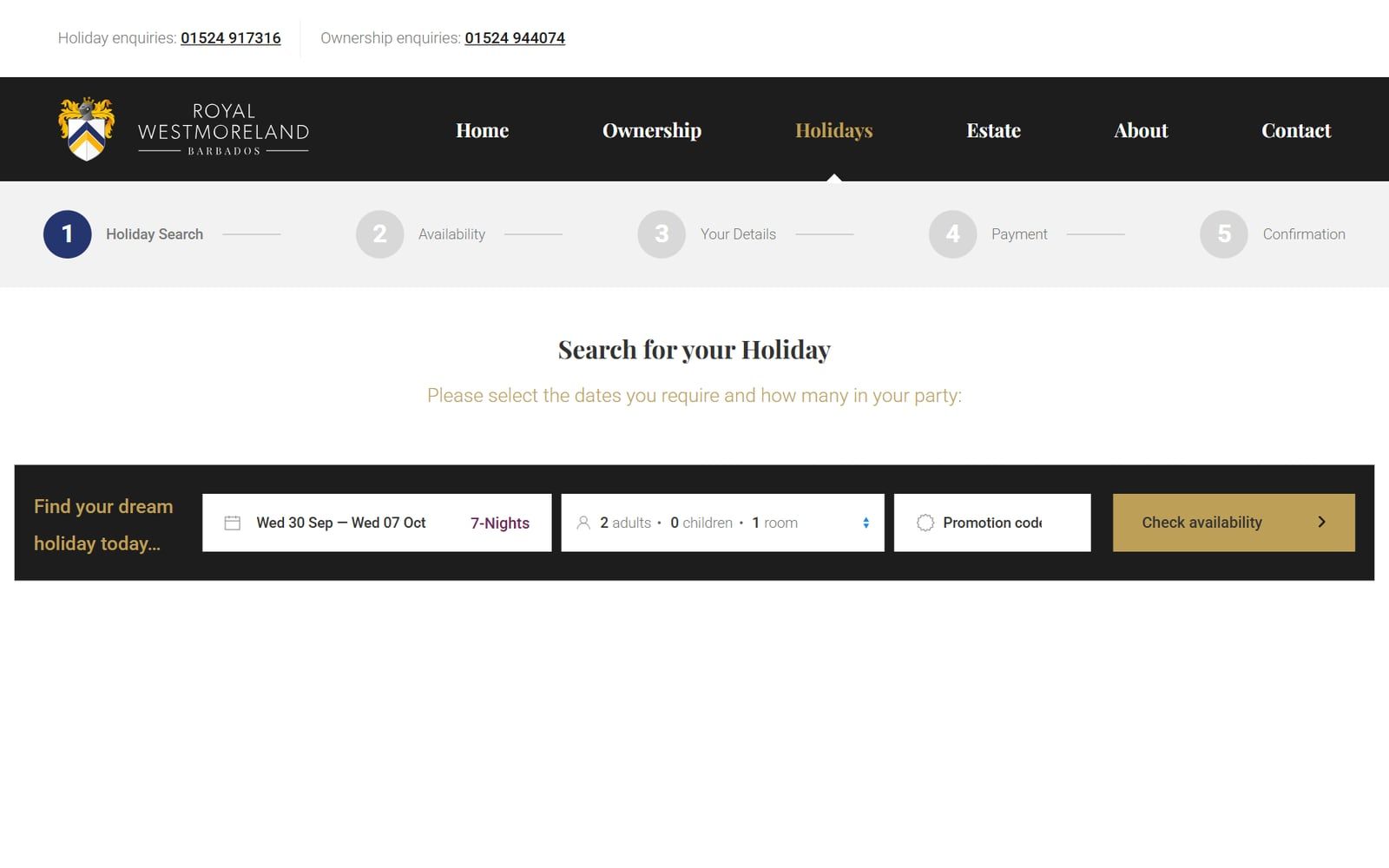 Royal Westmoreland, Barbados: holiday search